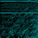 Custom Black Teal-White 3D Splash Art Hockey Lace Neck Jersey