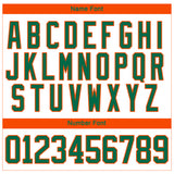 Custom White Kelly Green-Orange 3D Splash Art Hockey Lace Neck Jersey