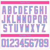 Custom White Light Blue-Pink 3D Splash Art Hockey Lace Neck Jersey