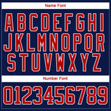 Custom Navy Red-White 3D Splash Art Hockey Lace Neck Jersey