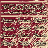 Custom Crimson City Cream-Black 3D Splash Art Hockey Lace Neck Jersey