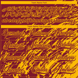 Custom Crimson Gold-White 3D Splash Art Hockey Lace Neck Jersey