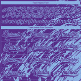 Custom Purple Light Blue-White 3D Splash Art Hockey Lace Neck Jersey