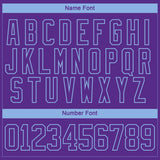 Custom Purple Light Blue-White 3D Splash Art Hockey Lace Neck Jersey