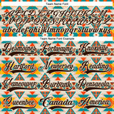 Custom Cream Brown-Orange 3D Pattern Native Americans Tribal Indigenous People Hockey Lace Neck Jersey