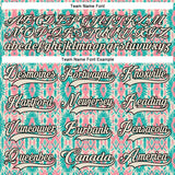 Custom Cream Green Black-Medium Pink 3D Pattern Native Americans Tribal Indigenous People Hockey Lace Neck Jersey