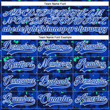 Custom Camo Thunder Blue Navy Green-White 3D Camouflage Flame Hockey Lace Neck Jersey