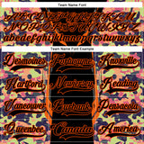 Custom Camo Black-Orange 3D Camouflage Pixel Hockey Lace Neck Jersey