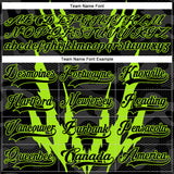 Custom Camo Black-Neon Green 3D Camouflage Hockey Lace Neck Jersey