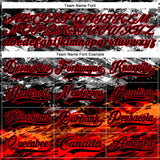 Custom Camo Black-Fire Red 3D Camouflage Hockey Lace Neck Jersey