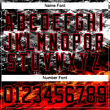 Custom Camo Black-Fire Red 3D Camouflage Hockey Lace Neck Jersey
