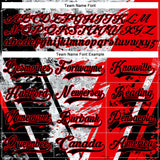 Custom Camo Black-Fire Red 3D Camouflage Grunge Hockey Lace Neck Jersey
