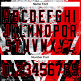 Custom Camo Black-Fire Red 3D Camouflage Grunge Hockey Lace Neck Jersey