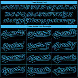 Custom Stitched Black Sky Blue 3D Pattern Design E-sports Pullover Sweatshirt Hoodie