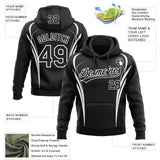 Custom Stitched Black White 3D Pattern Design E-sports Pullover Sweatshirt Hoodie