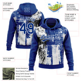 Custom Stitched Royal Black-White 3D Pattern Design Religion Jesus Christ Pullover Sweatshirt Hoodie