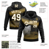 Custom Stitched Black White-Old Gold 3D Pattern Design Religion Praying Hands Pullover Sweatshirt Hoodie