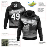 Custom Stitched Black White-Gray 3D Pattern Design Religion Praying Hands Pullover Sweatshirt Hoodie