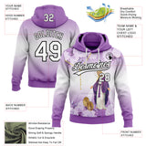Custom Stitched Medium Purple White-Black 3D Pattern Design Religion The Virgin Mary Pullover Sweatshirt Hoodie
