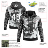 Custom Stitched Black White-Steel Gray 3D Skull Poker Pattern Pullover Sweatshirt Hoodie