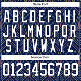 Custom Navy White 3D Pattern Native Americans Tribal Indigenous People Hockey Lace Neck Jersey