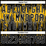 Custom Black Gold Steel Gray-White 3D Pattern Dripping Splatter Hockey Lace Neck Jersey