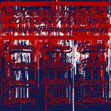 Custom Navy Red-White 3D Pattern Dripping Splatter Hockey Lace Neck Jersey
