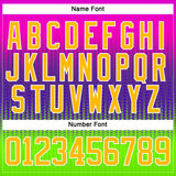 Custom Purple Gold Green-White 3D Pattern Abstract Gradient Halftone Hockey Lace Neck Jersey