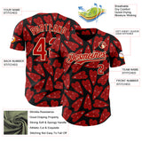 Custom Black Red-Cream Valentine's Day Love Heart Authentic Baseball Jersey