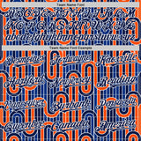 Custom Blue Navy Orange-White Valentine's Day Line Authentic Baseball Jersey