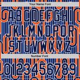 Custom Blue Navy Orange-White Valentine's Day Line Authentic Baseball Jersey