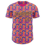 Custom Pink Purple-Yellow Valentine's Day Line Authentic Baseball Jersey