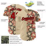 Custom City Cream Red-Black Valentine's Day Love Heart Authentic Baseball Jersey
