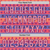 Custom Orange Medium Pink-Dark Purple Valentine's Day Love Heart Authentic Baseball Jersey