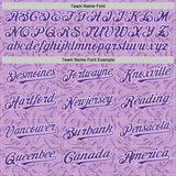 Custom Light Purple Purple-White Valentine's Day Love Authentic Baseball Jersey