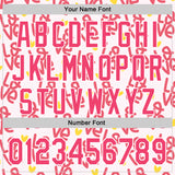 Custom Light Pink Neon Pink-White Valentine's Day Love Heart Authentic Baseball Jersey