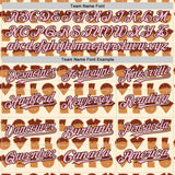 Custom Cream Light Pink-Brown Valentine's Day Love Heart Authentic Baseball Jersey