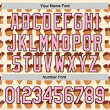 Custom Cream Light Pink-Brown Valentine's Day Love Heart Authentic Baseball Jersey