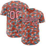 Custom Orange Medium Pink-Black Valentine's Day Love Heart Authentic Baseball Jersey