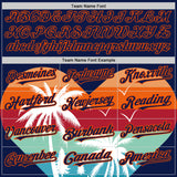 Custom Navy Orange Valentine's Day Coconut Trees Authentic Baseball Jersey