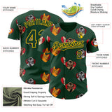 Custom Green Yellow Valentine's Day Love Heart Authentic Baseball Jersey
