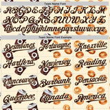 Custom Cream Brown Valentine's Day Bagel Meets Coffee Authentic Baseball Jersey