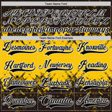 Custom Black Yellow-White 3D Pattern Abstract Splatter Paint Hockey Lace Neck Jersey