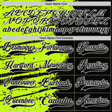 Custom Black Green-White 3D Pattern Abstract Splatter Paint Hockey Lace Neck Jersey