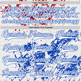 Custom White Thunder Blue-Red 3D Pattern Abstract Splatter Paint Hockey Lace Neck Jersey