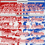 Custom White Thunder Blue-Red 3D Pattern Abstract Splatter Paint Hockey Lace Neck Jersey