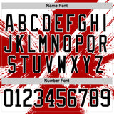 Custom White Black-Red 3D Pattern Abstract Splatter Paint Hockey Lace Neck Jersey