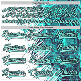 Custom White Ice Blue-Black 3D Pattern Abstract Splatter Paint Hockey Lace Neck Jersey