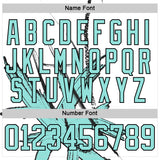 Custom White Ice Blue-Black 3D Pattern Abstract Splatter Paint Hockey Lace Neck Jersey