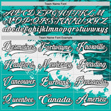 Custom Aqua White-Black 3D Pattern Abstract Splatter Paint Hockey Lace Neck Jersey